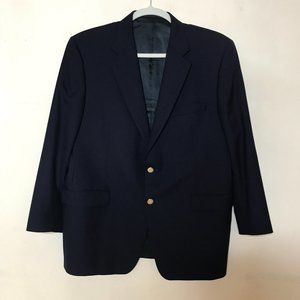 Burberry London Kensignton 100% Wool Navy Blue Mens Blazer Jacket Size 46 R